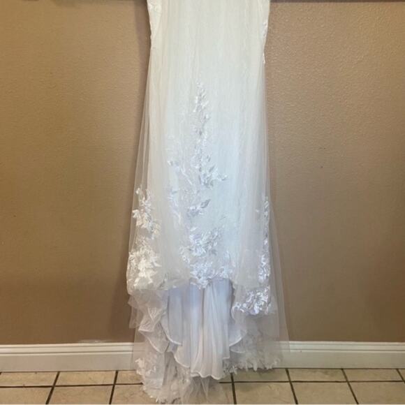 NWOT Lulus Everlasting Affection White Lace Tulle Mermaid Maxi Dress - Picture 12 of 15